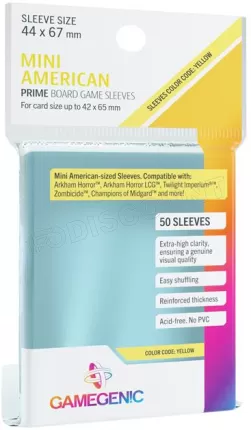 Photo de Lot de 50 Sleeves Gameganic format Mini Us 44x67mm (Transparent)