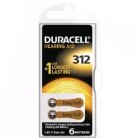 Photo de Lot de 6 Piles plates Duracell Easytab DA312 1,4V