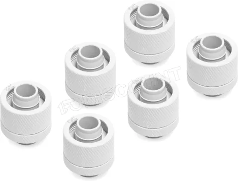 Photo de Lot de 6 Raccords à compression pour Tube Ø10/16mm - G1/4 Alphacool Eiszapfen (Blanc)