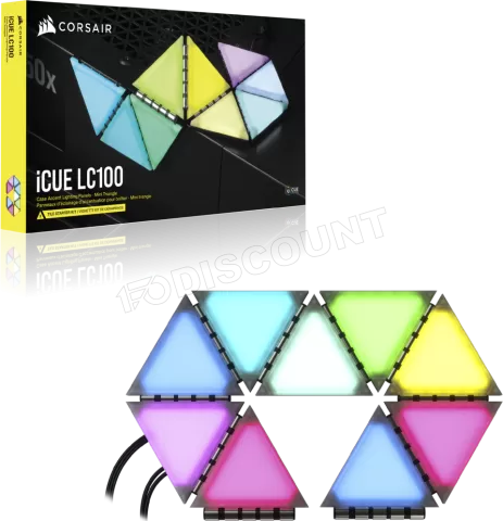 Photo de Lot de 9 Mini Triangles RGB Corsair iCue LC100 Case Accent Lighting Panels