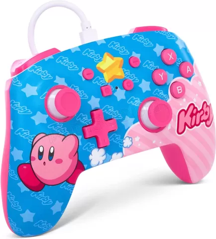 Photo de Manette de jeu filaire PowerA Enhanced Kirby pour Nintendo Switch (Bleu/Rose))