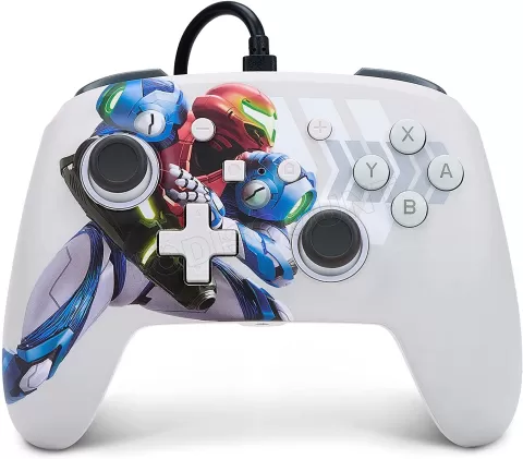 Photo de Manette de jeu filaire PowerA Enhanced Metroid Dread pour Nintendo Switch (Blanc)