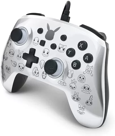 Photo de Manette de jeu filaire PowerA Enhanced Pokemon Pikachu Black & Silver pour Nintendo Switch (Gris)