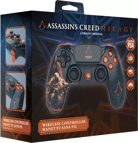 Photo de Manette de jeu sans fil Freaks and Geeks Assassin's Creed Mirage pour PS4 (Noir)