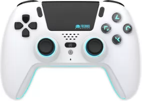 Photo de Manette de jeu sans fil Freaks and Geeks pour PS5/PC (Blanc)