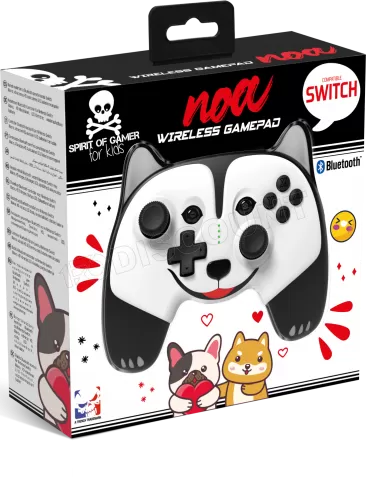 Photo de Manette de jeu sans fil Spirit of Gamer Noa pour Nintendo Switch (Noir/Blanc)