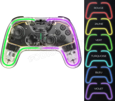 Photo de Manette de jeu sans fil Spirit Of Gamer Pulse Bluetooth RGB (Transparent)