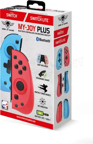 Photo de Manettes Spirit of Gamer My-Joy Plus pour Nintendo Switch (Noir)