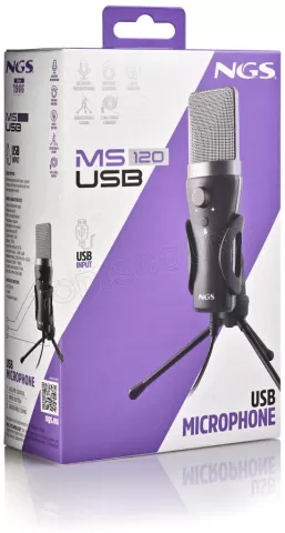 Photo de Microphone sur pied NGS MS120 USB (Noir)