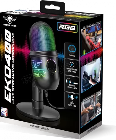 Photo de Microphone sur pied Spirit of Gamer Eko 400 RGB (Noir)