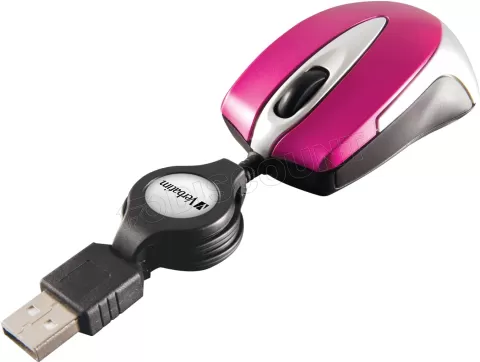 Photo de Mini Souris filaire (rétractable) Verbatim Go Mini (Rose)