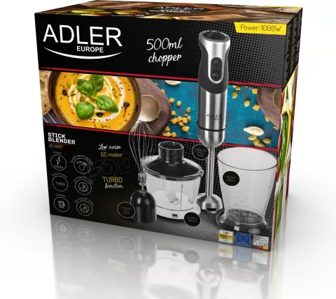 Photo de Mixeur plongeant Adler AD 4607 (Noir/Gris)