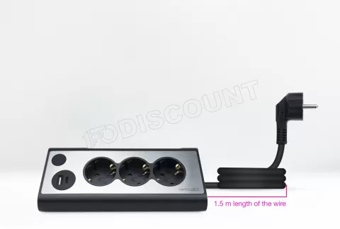 Photo de Multiprise 3 prises Nanocable + 1x USB-A et 1x USB-C 1.5m