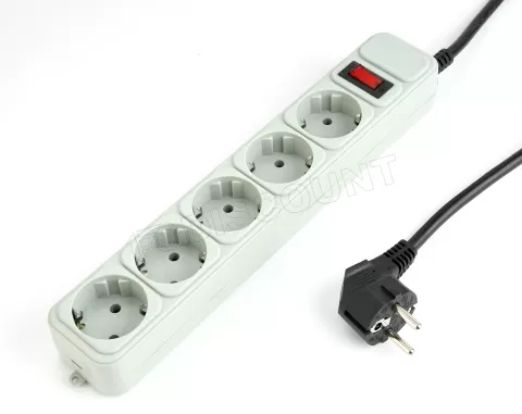 Photo de Multiprise 5 prises Gembird avec interrupteur 1,8m (Blanc)