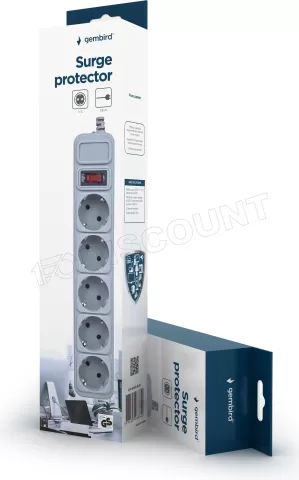 Photo de Multiprise 5 prises Gembird avec interrupteur 1,8m (Blanc)