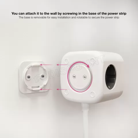 Photo de Multiprise Nanocable GaN  x 3 prises + x 2 USB-A + x 1 USB-C 20w (Blanc)