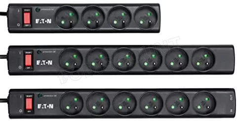 Photo de Multiprise Surtension Eaton Protection Strip 4 prises (Noir)