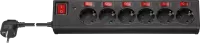 Photo de Multiprise Surtension Goobay 6 prises avec interrupteurs individuels 1,50m (Noir)