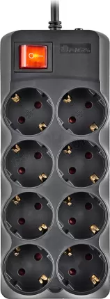 Photo de Multiprise Surtension NGS Surge Pole 800 - 8 prises + Interrupteur 1,50m (Noir)