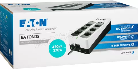 Photo de Onduleur Eaton 3S Gen 2 FR - 450VA (Blanc/Noir)