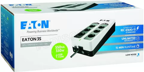 Photo de Onduleur Eaton 3S Gen 2 FR - 550VA (Blanc/Noir)