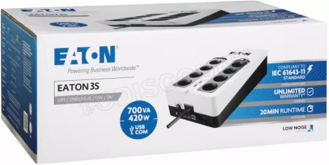 Photo de Onduleur Eaton 3S Gen 2 FR - 700VA (Blanc/Noir)