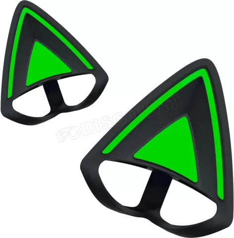 Photo de Oreilles de Chat clippables pour casque Razer Kitty Ears V2 (Noir/Vert)