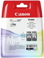 Photo de Pack 2 cartouches d'encre CANON PG-510/CL-511 (Couleurs + Noir)