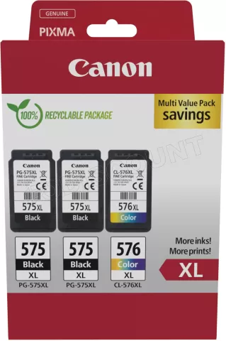 Photo de Pack 2 cartouches d'encre Canon PG-575 XL x2/CL-576 XL (Couleurs + Noir )