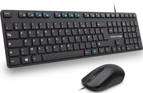 Photo de Pack 2en1 (Clavier/Souris) Advance WorkMate Plus (Noir)