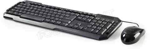 Photo de Pack 2en1 (Clavier/Souris) Nedis KBMC100BKFR (Noir)