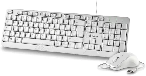 Photo de Pack 2en1 (Clavier/Souris) NGS Cocoa (Blanc)