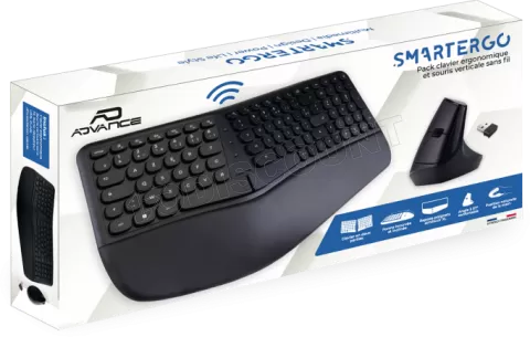 Photo de Pack 2en1 (Clavier/Souris) sans fil Advance SmartErgo (Noir)