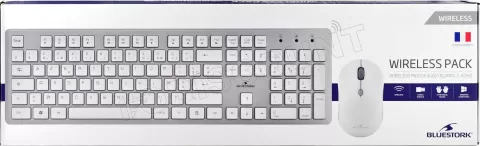 Photo de Pack 2en1 (Clavier/Souris) sans fil Bluestork Pack Easy II (Blanc)