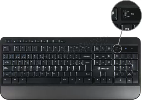 Photo de Pack 2en1 (Clavier/Souris) sans fil Bluetooth NGS Spell Multimode (Noir)