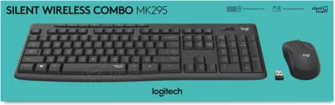 Photo de Pack 2en1 (Clavier/Souris) sans fil Logitech MK295 Slient (Noir)