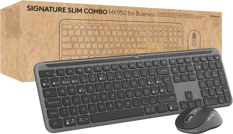 Photo de Pack 2en1 (Clavier/Souris) sans fil Logitech MK950 for Business (Gris)