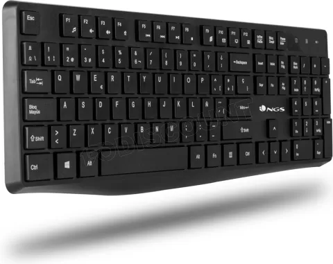 Photo de Pack 2en1 (Clavier/Souris) sans fil NGS Allure QWERTY Espagnol (Noir)