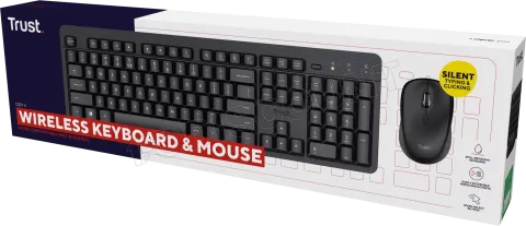 Photo de Pack 2en1 (Clavier/Souris) silencieux sans fil Trust Ody II (Noir)