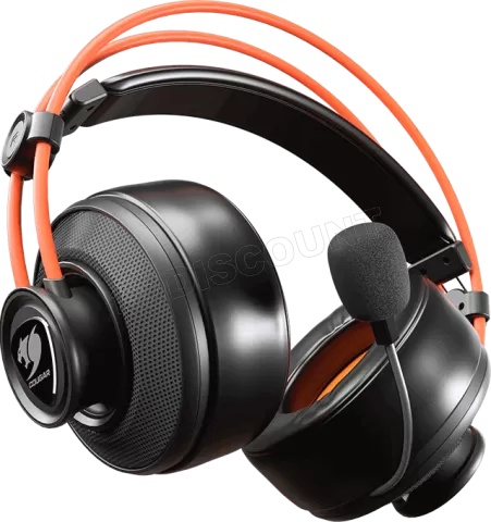 Photo de Pack 2en1 (Ecouteurs/Casque) Gamer filaire Cougar Immersa Ti Ex (Noir/Orange)