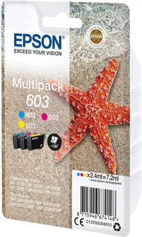 Photo de Pack 3 cartouches d'encre Epson Etoile de mer 603 (3 Couleurs)