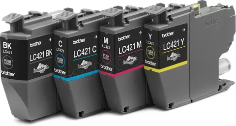 Photo de Pack 4 cartouches d'encre Brother LC-421 (Noir + Couleurs)