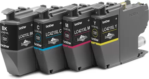 Photo de Pack 4 cartouches d'encre Brother LC-421 XL (Noir + Couleurs)