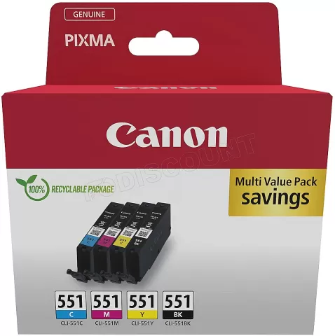 Photo de Pack 4 cartouches d'encre CANON CLI-551 ( couleurs + noir )