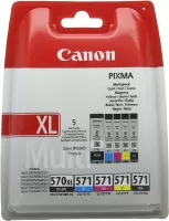 Photo de Pack 5 cartouches d'encre Canon  PG-570XL/CL-571 (Couleurs/Noir/Noir Photo)