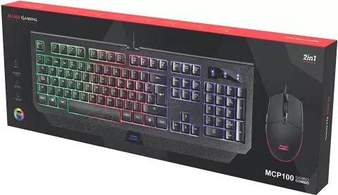 Photo de Pack Gamer 2en1 (Clavier/Souris) Mars Gaming MCP100 RGB (Noir)