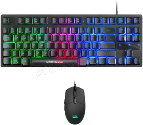 Photo de Pack Gamer 2en1 (Clavier/Souris) Mars Gaming MCPTKL RGB (Noir)