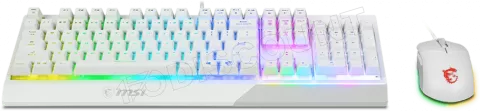 Photo de Pack Gamer 2en1 (Clavier/Souris) MSI Vigor GK30 Combo RGB (Blanc)