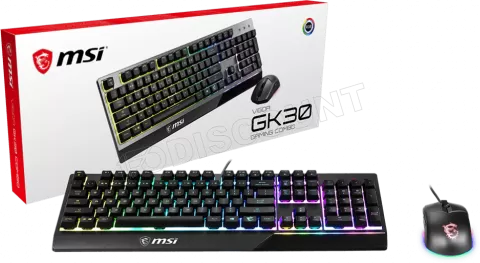 Photo de Pack Gamer 2en1 (Clavier/Souris) MSI Vigor GK30 Combo RGB (Noir)