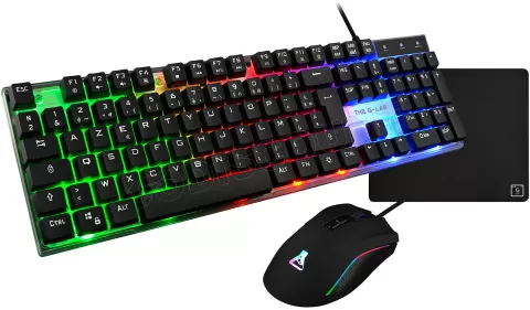 Photo de Pack Gamer 3en1 (Clavier/Souris/Tapis) The G-Lab Combo Yttrium RGB (Noir)